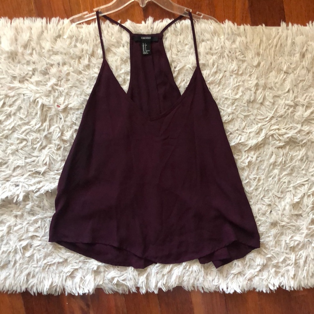 FOREVER21: Wine tank top with backless cut